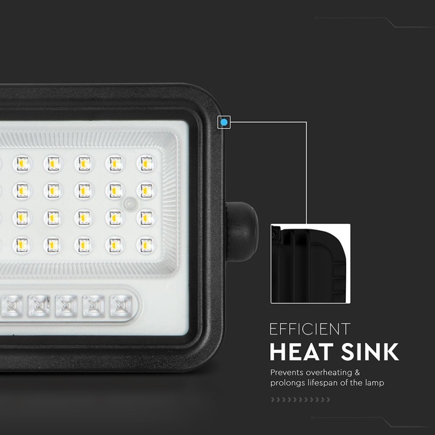 Proiettore solare LED dimmerabile LED/50W/3,2V 2000-8000K IP65 3800 mAh nero + telecomando