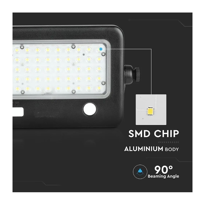 Proiettore solare LED dimmerabile con sensore LED/10W/3,7V 4000K IP65 + porta USB