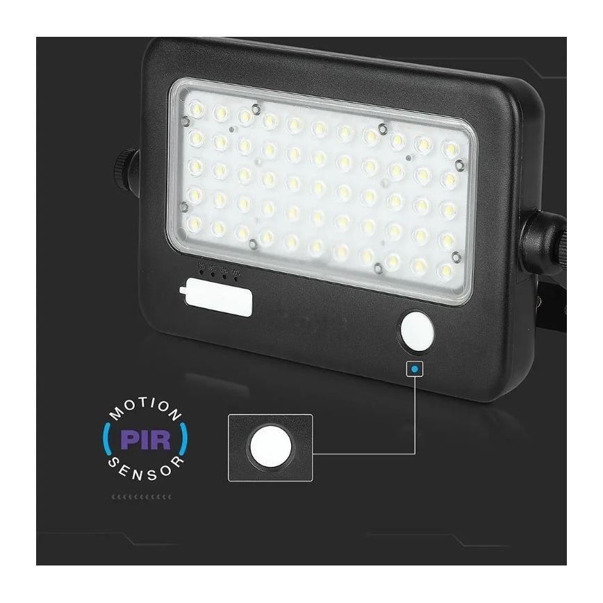 Proiettore solare LED dimmerabile con sensore LED/10W/3,7V 4000K IP65 + porta USB