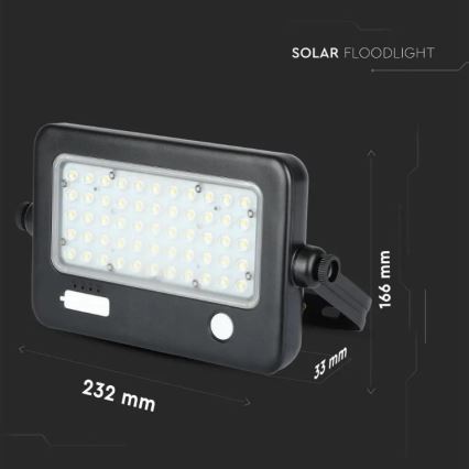 Proiettore solare LED dimmerabile con sensore LED/10W/3,7V 4000K IP65 + porta USB