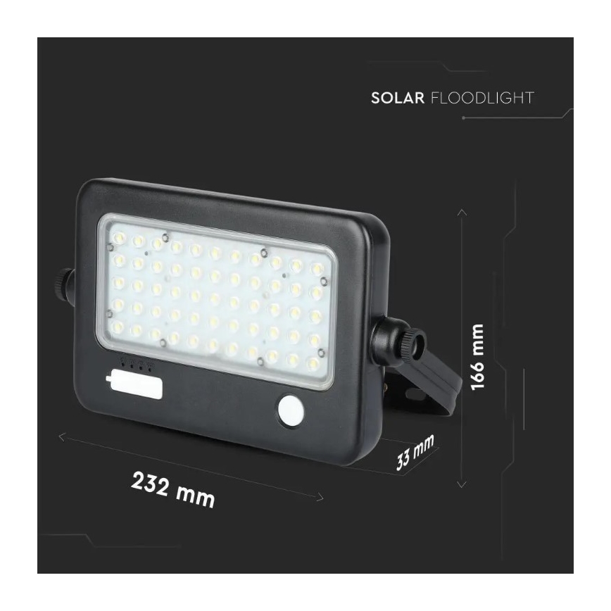 Proiettore solare LED dimmerabile con sensore LED/10W/3,7V 4000K IP65 + porta USB