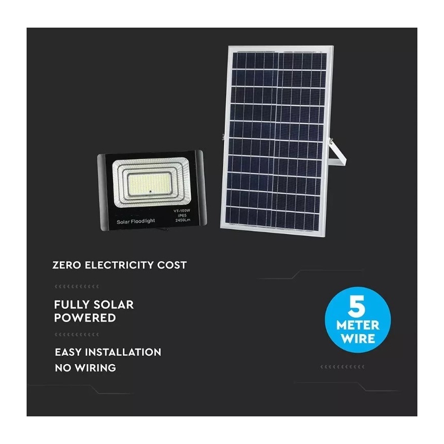 Proiettore solare LED dimmerabile LED/35W/10V 4000K IP65 + telecomando