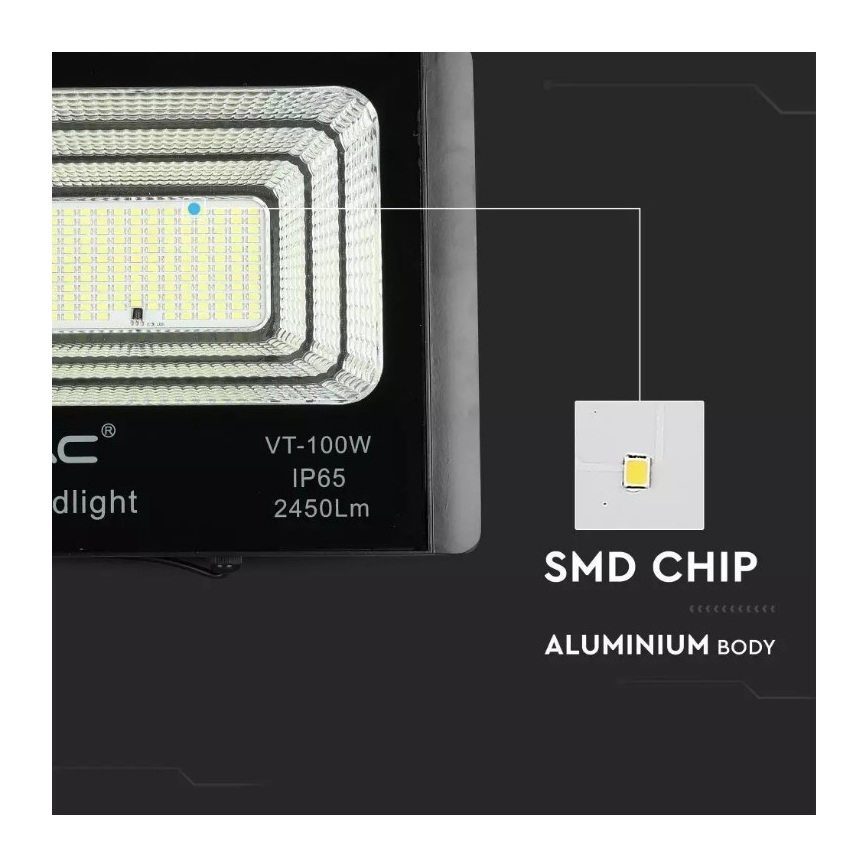 Proiettore solare LED dimmerabile LED/35W/10V 4000K IP65 + telecomando