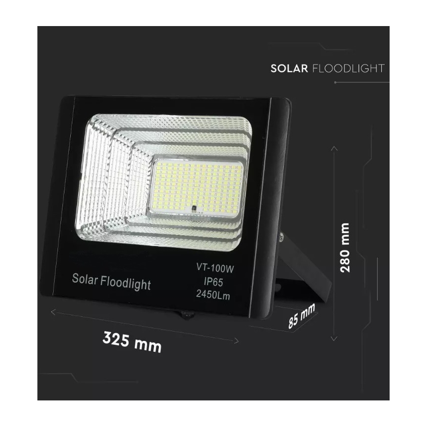 Proiettore solare LED dimmerabile LED/35W/10V 4000K IP65 + telecomando