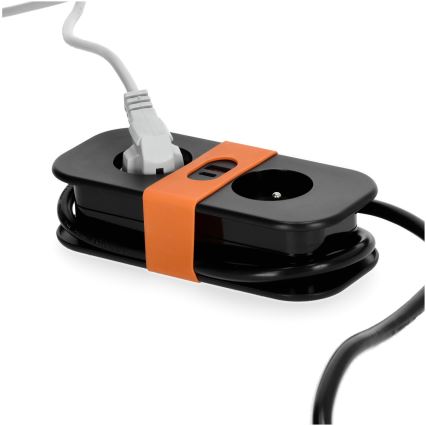 Prolunga 2Z + 2xUSB 1,4 m nero