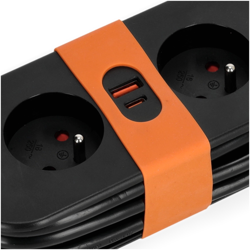 Prolunga 2Z + 2xUSB 1,4 m nero