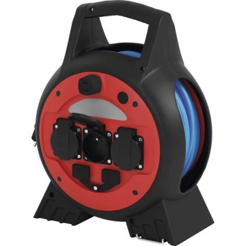 Prolunga con avvolgicavo 3Z 20m rosso/nero IP44
