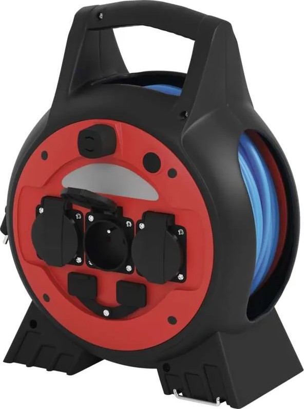 Prolunga con avvolgicavo 3Z 20m rosso/nero IP44