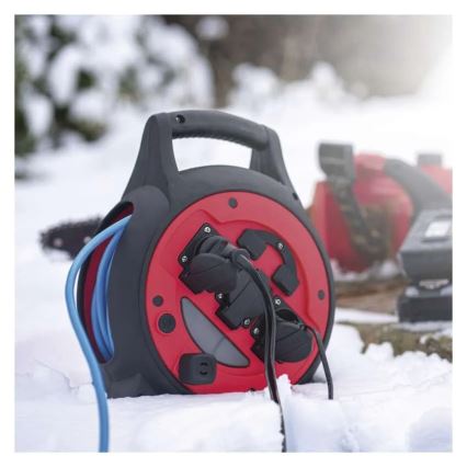 Prolunga con avvolgicavo 3Z 20m rosso/nero IP44