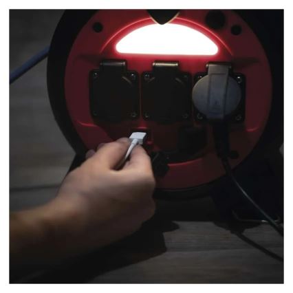 Prolunga con avvolgicavo 3Z 20m rosso/nero IP44