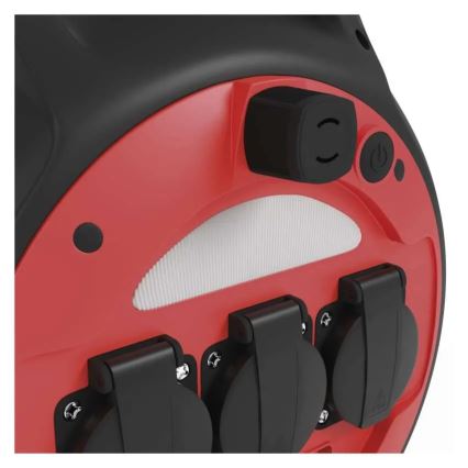 Prolunga con avvolgicavo 3Z 20m rosso/nero IP44