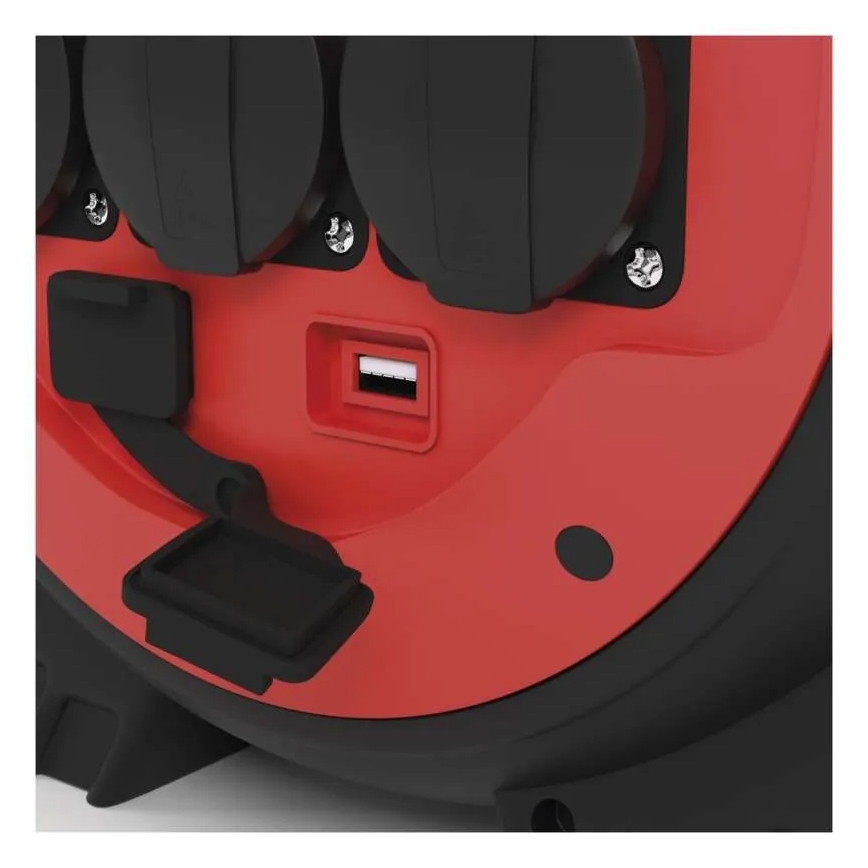 Prolunga con avvolgicavo 3Z 20m rosso/nero IP44