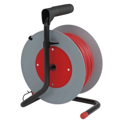 Prolunga con avvolgicavo 4Z 15m rosso/grigio