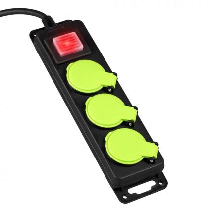 Prolunga con interruttore 3 prese 5 m IP44