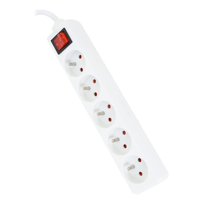 Prolunga con interruttore 5Z Type E 1,5m bianco