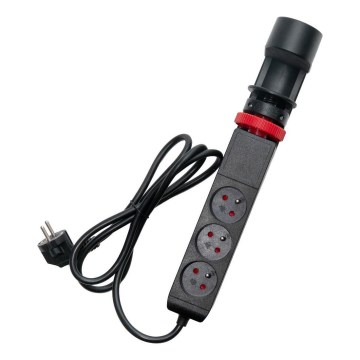 Prolunga con morsetto per scrivania 3 prese Tipo E + 2xUSB-A + 1xUSB-C 1,5m nera