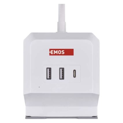 Prolunga cubo con ricarica wireless QI 2Z +2xUSB-A+1xUSB-C 2m bianco