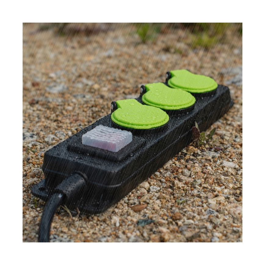 Prolunga elettrica con interruttore, 3 prese, 20 m, IP44