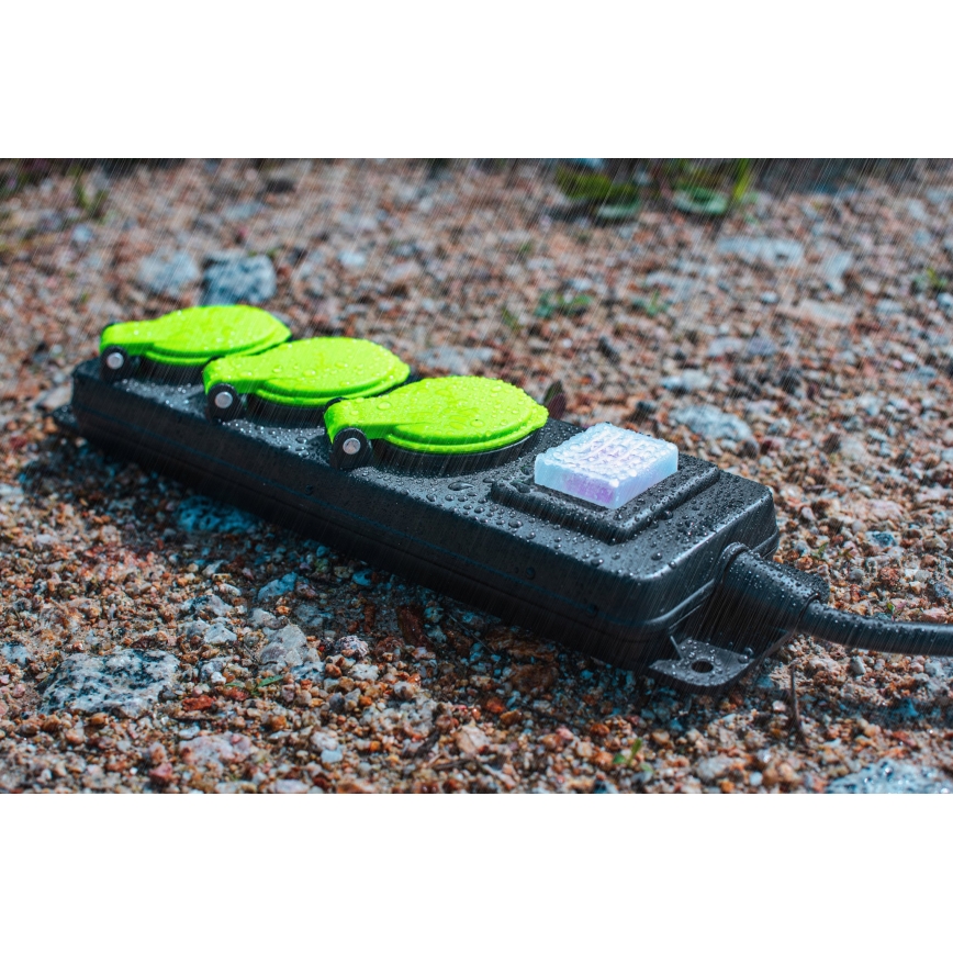 Prolunga elettrica con interruttore, 3 prese, 20 m, IP44