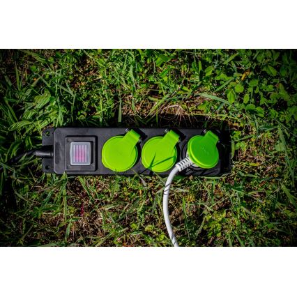 Prolunga elettrica con interruttore, 3 prese, 20 m, IP44