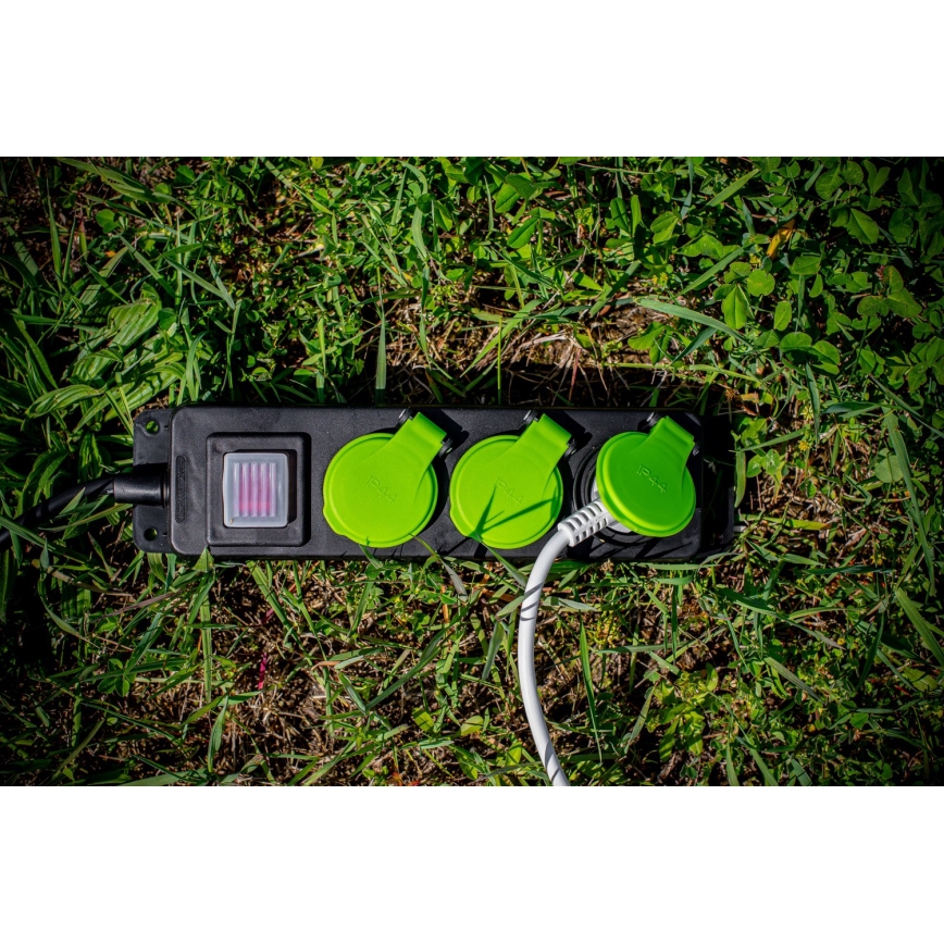 Prolunga elettrica con interruttore, 3 prese, 20 m, IP44