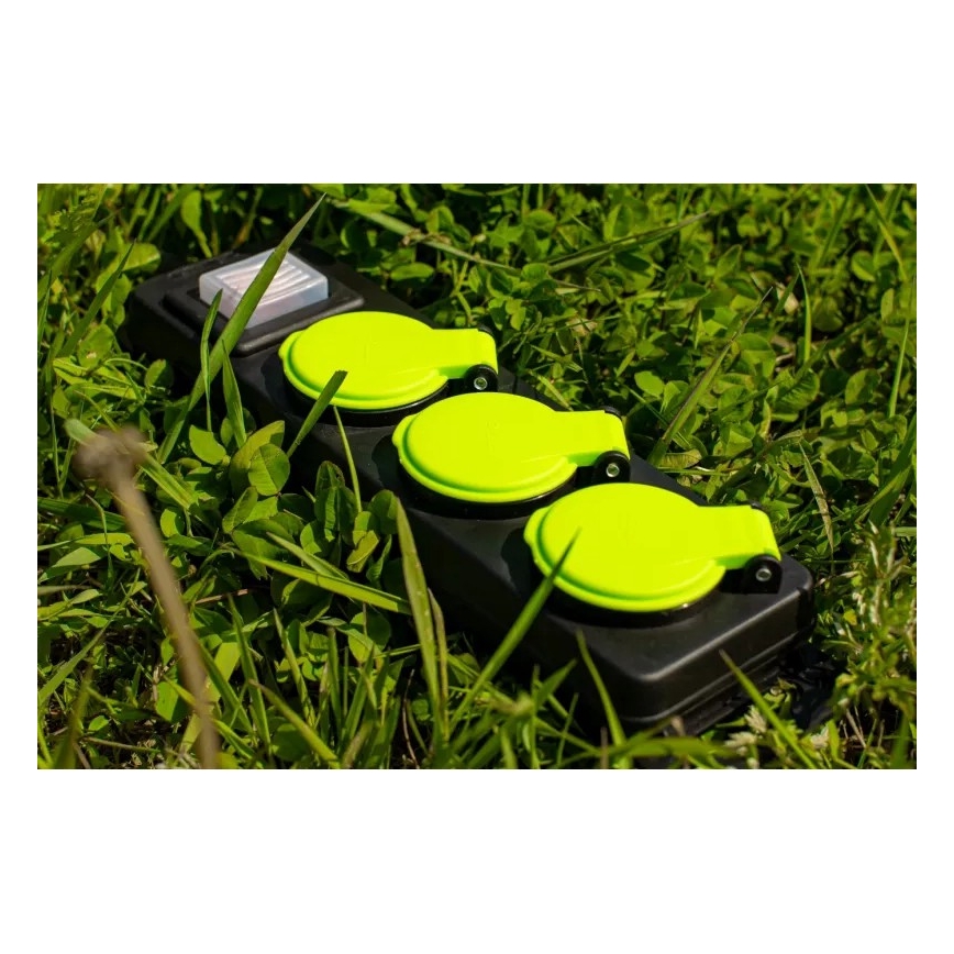 Prolunga elettrica con interruttore, 3 prese, 20 m, IP44