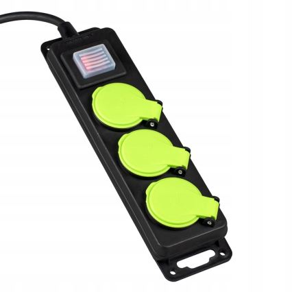 Prolunga elettrica con interruttore, 3 prese, 20 m, IP44