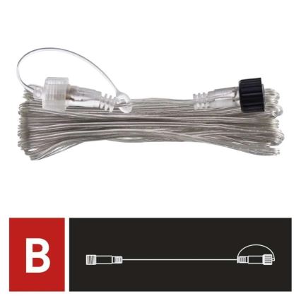 Prolunga elettrica da esterno per catene di collegamento, trasparente, 10m, IP44