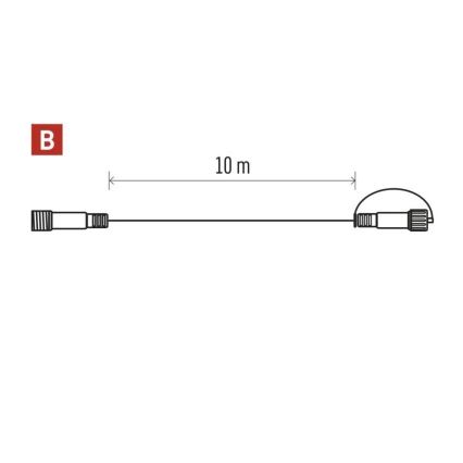 Prolunga elettrica da esterno per catene di collegamento, trasparente, 10m, IP44