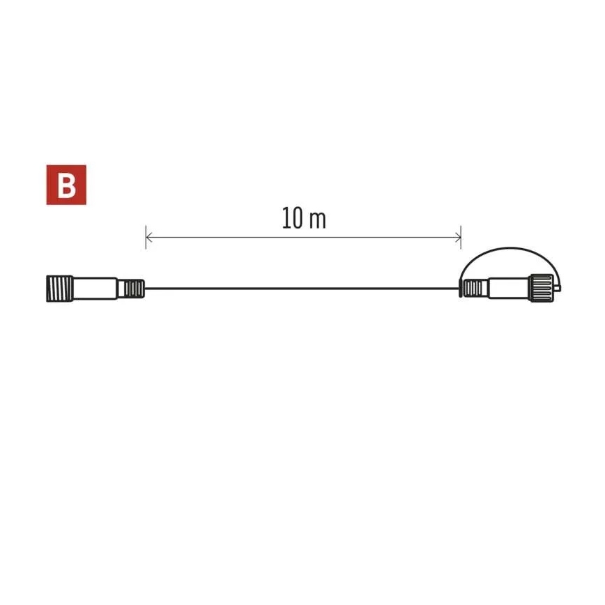 Prolunga elettrica da esterno per catene di collegamento, trasparente, 10m, IP44