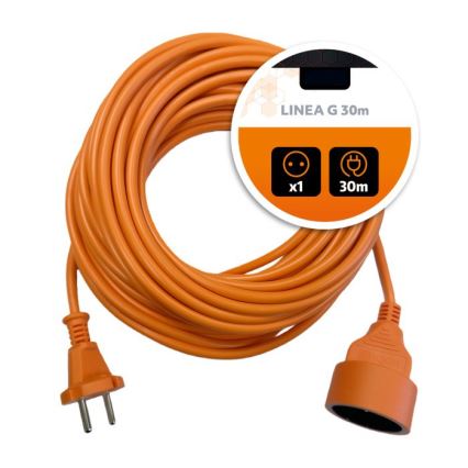 Prolunga elettrica LINEA G 1 presa 30 m arancione