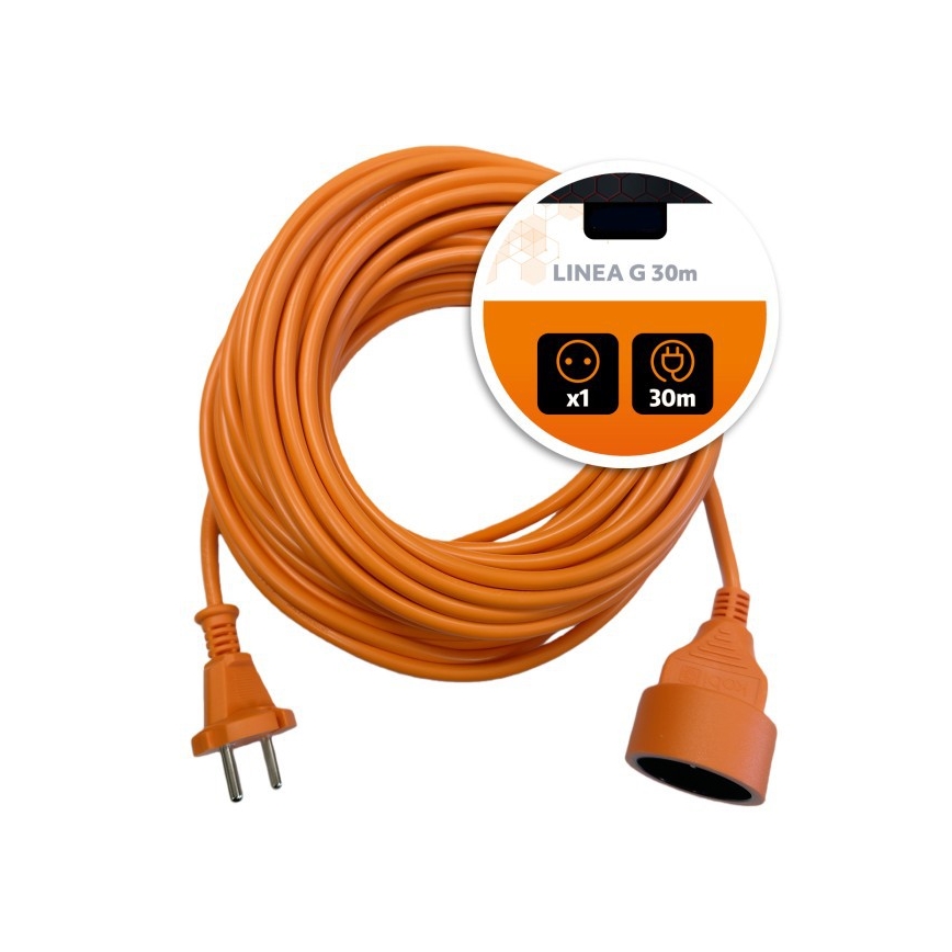 Prolunga elettrica LINEA G 1 presa 30 m arancione
