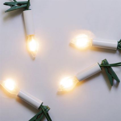 Catena LED aggiuntiva da esterno FELICIA FILAMENT 20xE10 14m bianco/bianco caldo IP44, Prodotto nella Repubblica Ceca