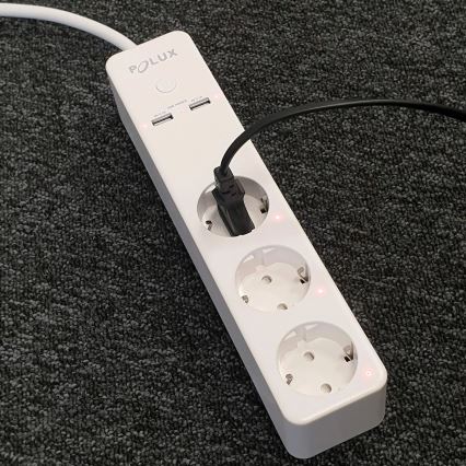 Prolunga SMART con interruttore 1,5m + 2xUSB/Wi-Fi Tuya SCHUKO