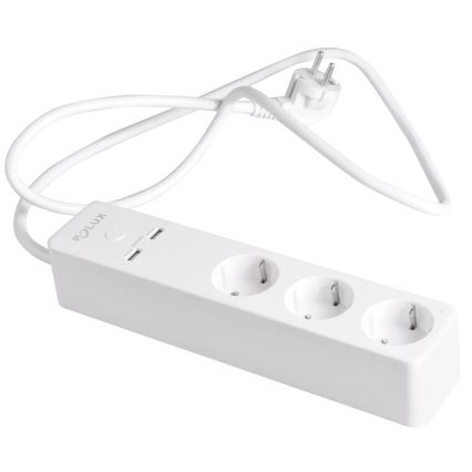 Prolunga SMART con interruttore 1,5m + 2xUSB/Wi-Fi Tuya SCHUKO
