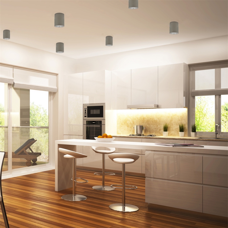 Punto luce LED RGBW dimmerabile JUPITER 1xE27/6,5W/230V 2700-6500K Wi-Fi diametro 9,8 cm grigio