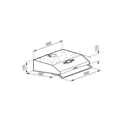 Pyramis 65029502 - Cappa con due motori STANDARD 60 cm in acciaio inox