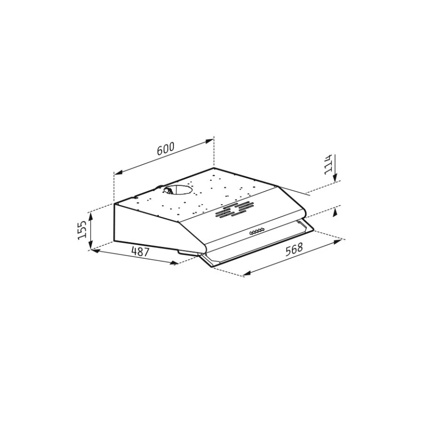 Pyramis 65029502 - Cappa da cucina a doppio motore STANDARD 60 cm acciaio inossidabile