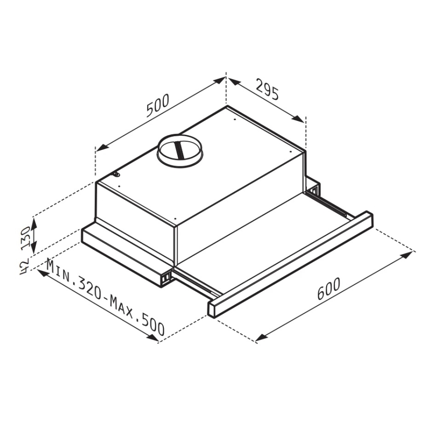 Pyramis 65040001 - Cappa aspirante da cucina SLIDING NT 60 cm bianco