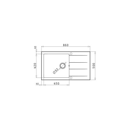 Pyramis 70070611 - Lavello da cucina ATHLOS 86x50 cm granito/bianco