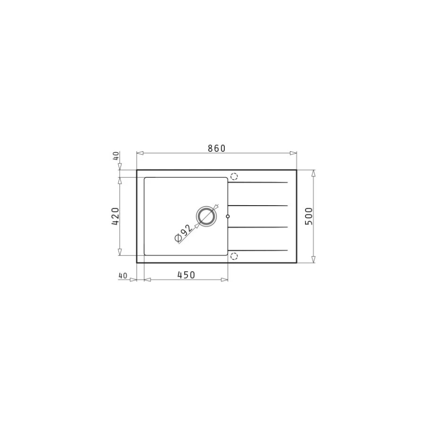 Pyramis 70070611 - Lavello da cucina ATHLOS 86x50 cm granito/bianco