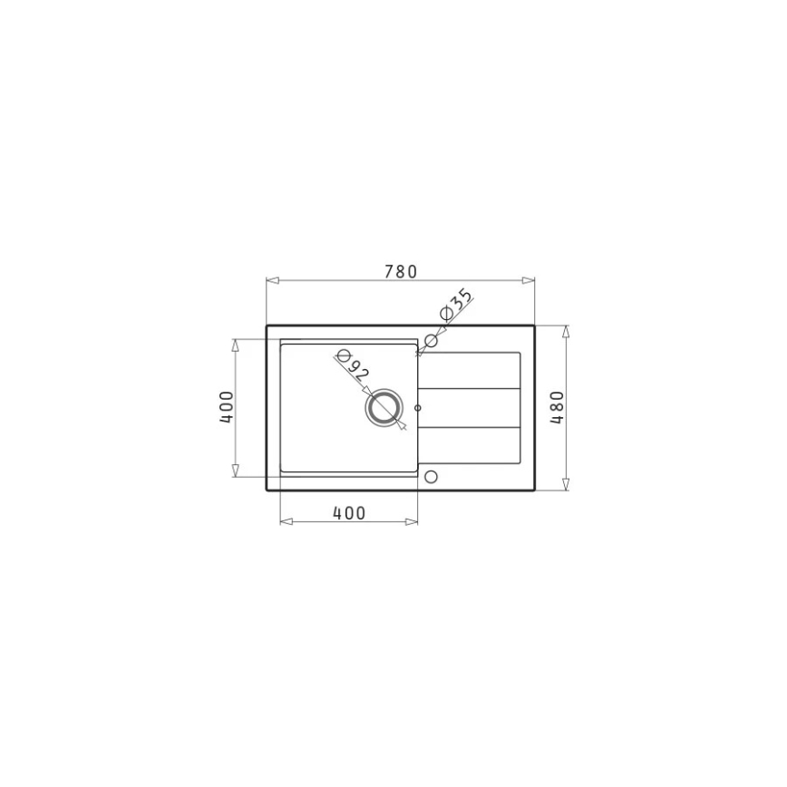 Pyramis 70083601 - Lavello da cucina SPARTA PLUS LUX 78x48 cm, granito/beige