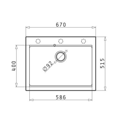 Pyramis 70094201 - Lavello da cucina SIROS 67x51,5 cm granito/nero