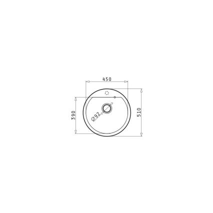 Pyramis 70106911 - Lavello della cucina ALAZIA diametro 51 cm granito/nero