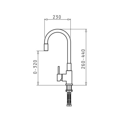 Pyramis 90919638 - Rubinetto per lavello con braccio flessible FLESSI nero