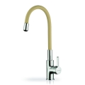 Pyramis 90938101 - Rubinetto da cucina con collo flessibile FLESSI beige