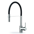 Pyramis 90939801 - Rubinetto da cucina con collo flessibile SERINA cromo/nero