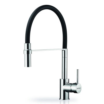 Pyramis 90939801 - Rubinetto per lavello con braccio flessible SERINA cromo/nero