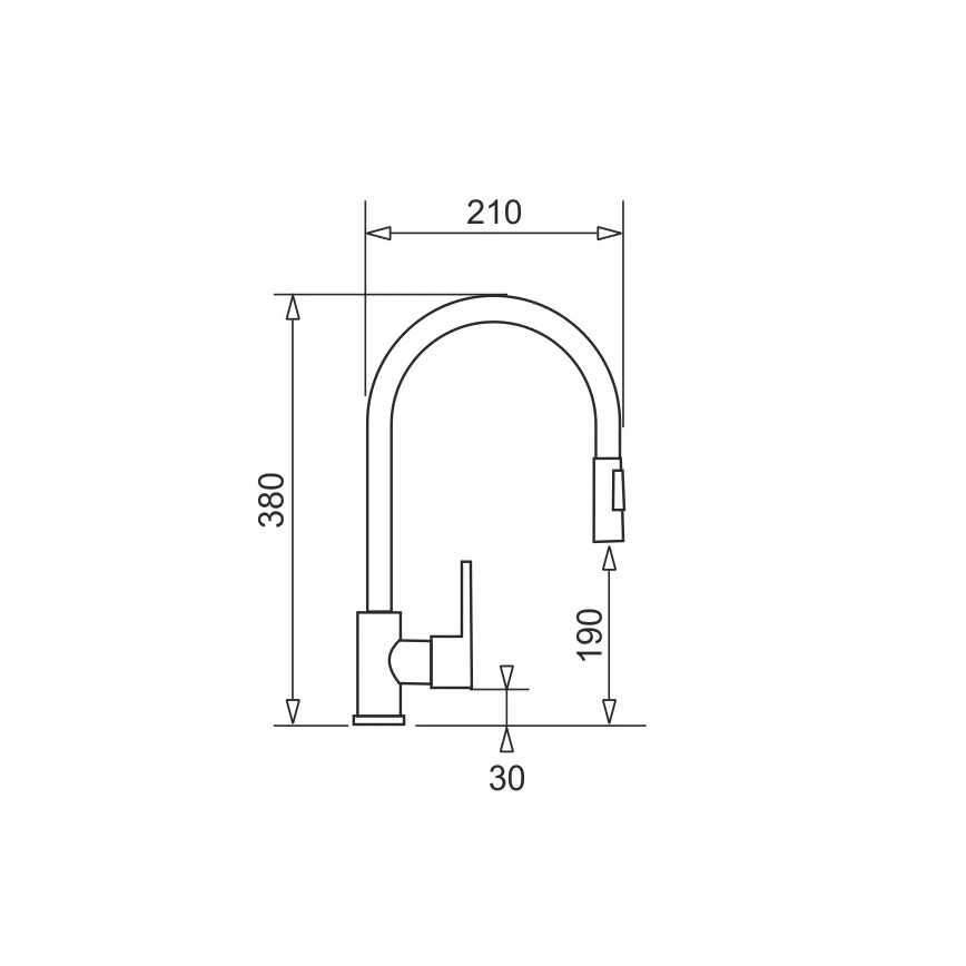 Pyramis 90941338 - Rubinetto da cucina con doccetta estraibile IDEA nero opaco
