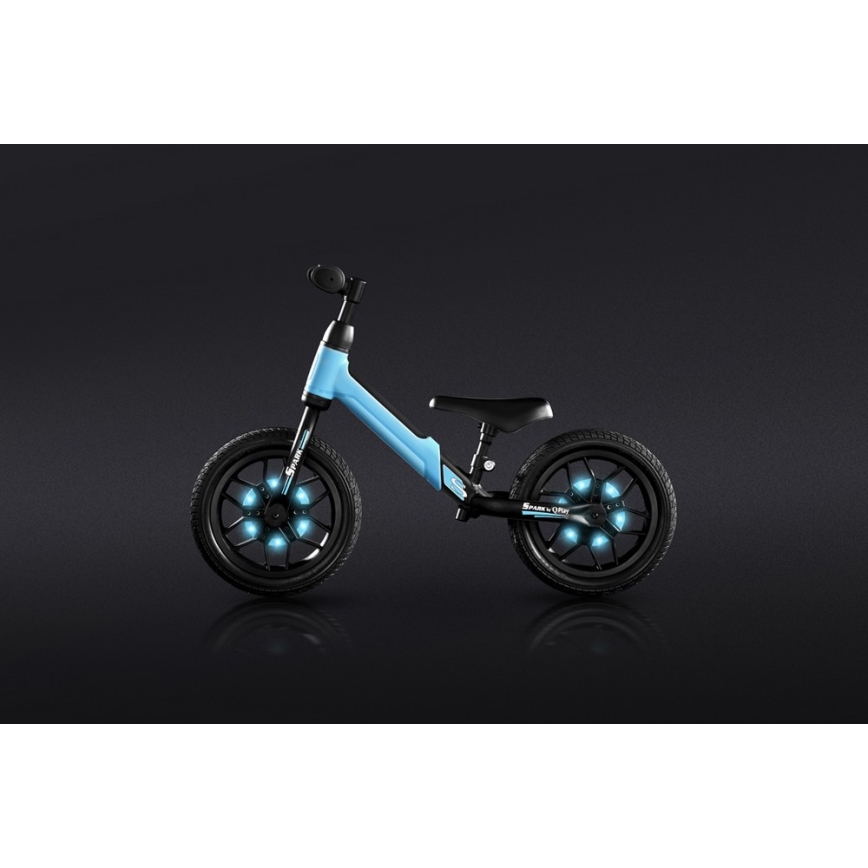 QPlay - Bici a spinta con LED lampade su ruote SPARK blu